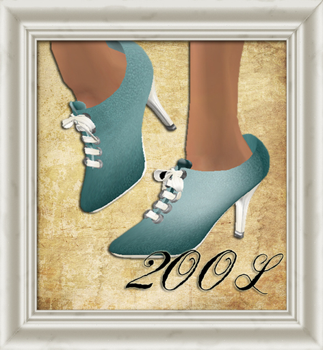 Shabby Chic Resizeable Turquoise Lace Up Shoe RESIZE for CHILD or Adult AV