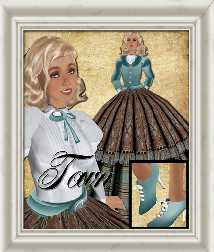 Shabby Chic Updated Town Dress RESIZEABLE for CHILD or ADULT Avatar Vintage Dress
