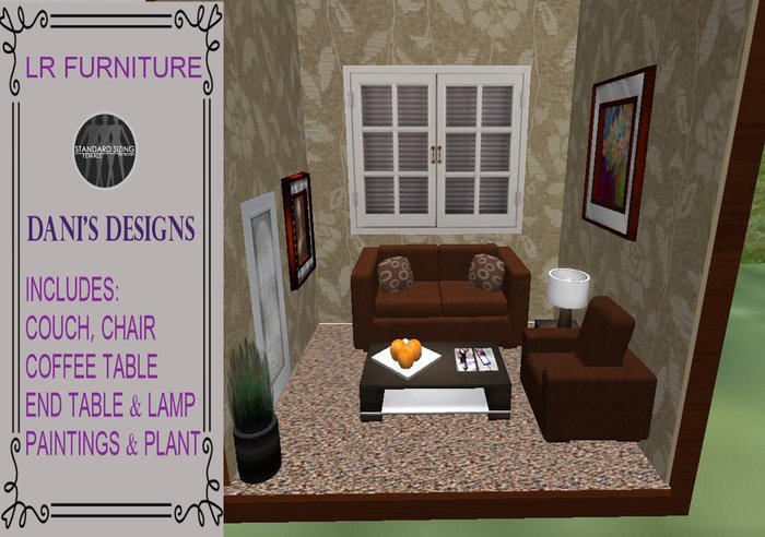Second Life Marketplace Living Room Set for Doll House