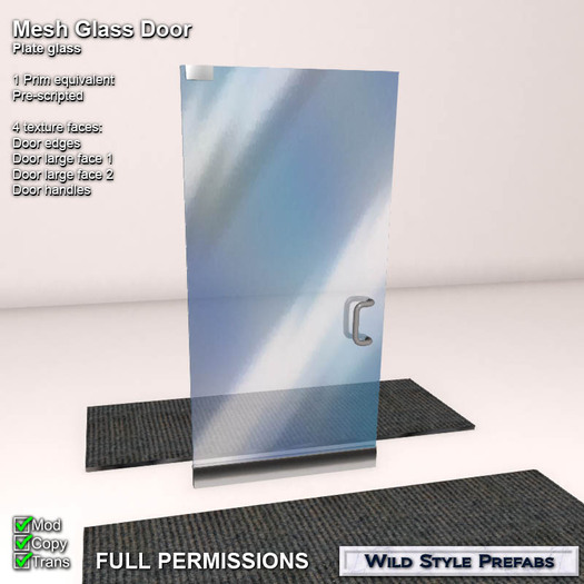 Mesh Glass Door - reversable handles by Wild Style (FP)