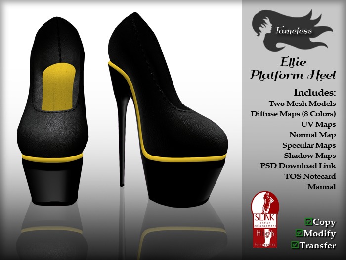 Tameless Full Perm MESH Ellie Platform Heel