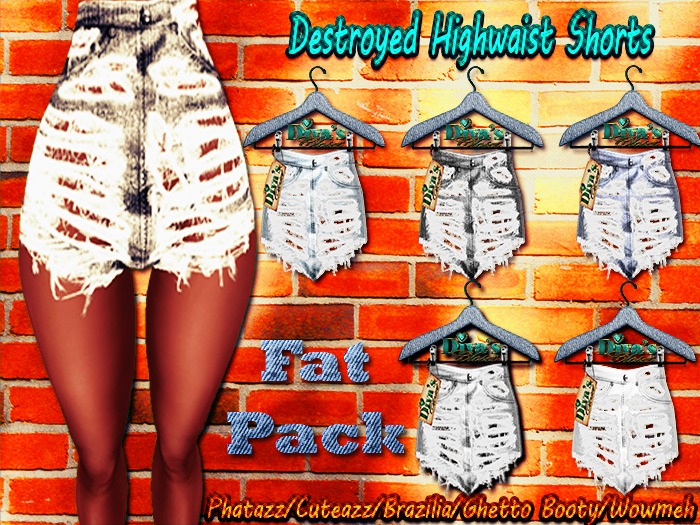 .:::Diva's Closet Destroyed Shorts(FATPACK):::. 