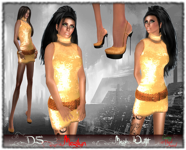 **DS** Merilyn ( MESH Outfit ) Gold