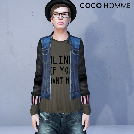 *COCO*Homme_DenimJacketWithTee_Blue