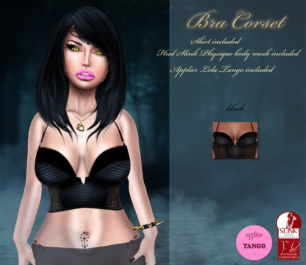 ::Asym:: Bra corset "black"