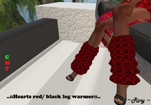 ..::Hearts red/ black leg warmer::..