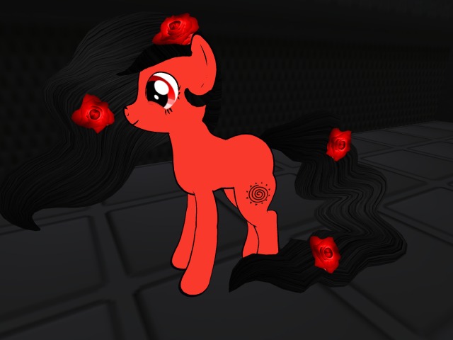 Pony Roses Red On Hair (For Celestia Mane & Tail)