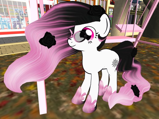 Pony Roses Black On Hair (For Celestia Mane & Tail)