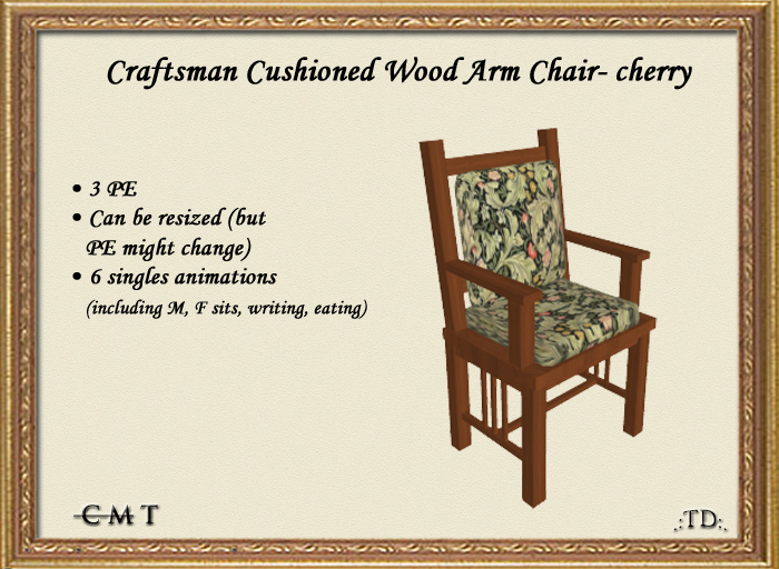 Craftsman Cushioned Armchair - cherry