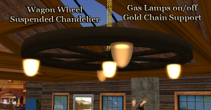 Nostalgia Gas Lamp Wagon Wheel Chandelier 