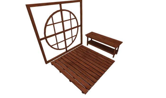 Dor Bathroom Accessory Set (Red Stain)