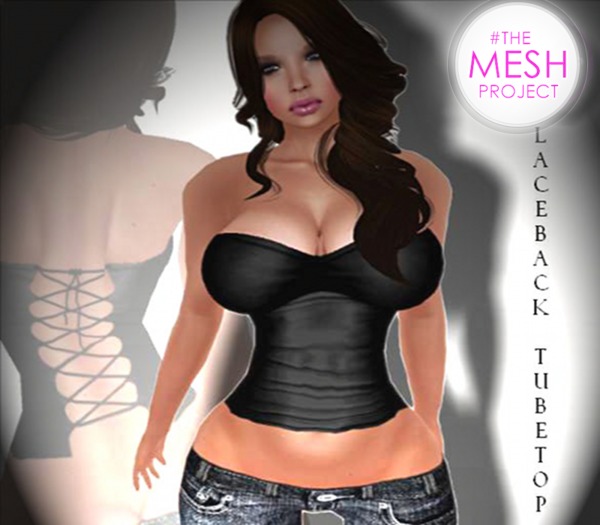 WC Laced Back Tube Top Black TMP