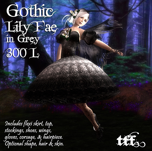 Gothic Lily Fae in Grey - SALE