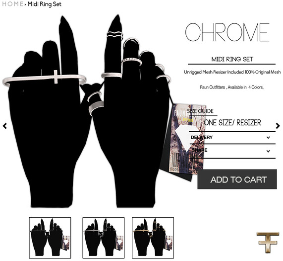 -FAUN- Midi Ring Set -Onyx-