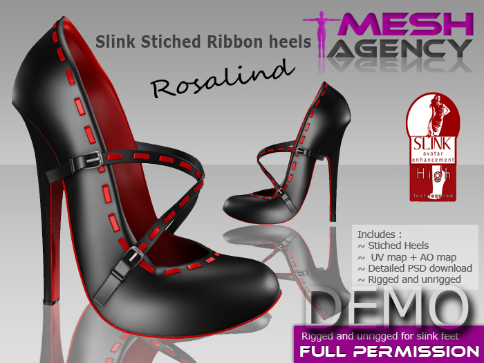 Slink High Ribbon Stiched heel "Rosalind"   DEMO