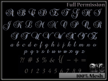 .:AE:. Victorian Script Mesh letters 3D Font Elegant Alphabet Rococo Edwardian Baroque Characters Numbers Monogram signs