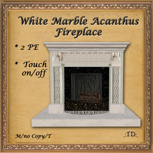 White Marble Acanthus Fireplace