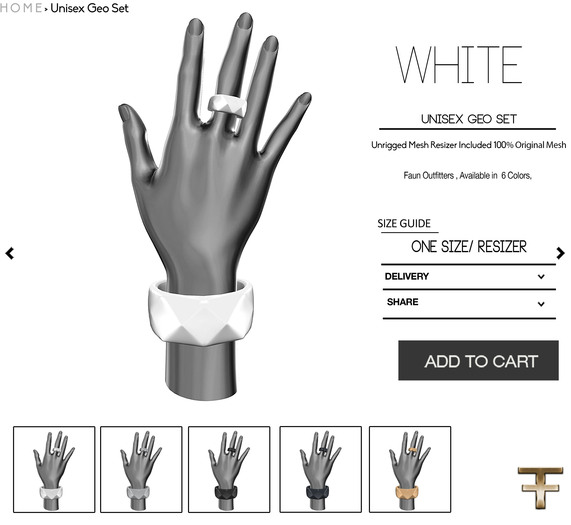 -FAUN- Unisex Geo Set -White-