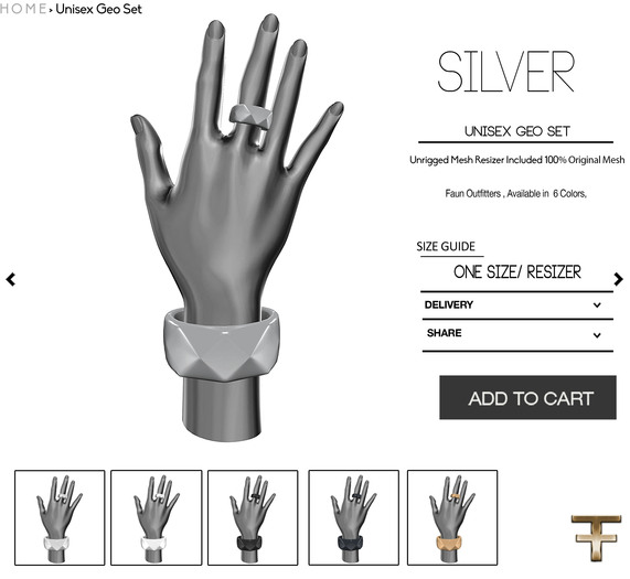 -FAUN- Unisex Geo Set -Silver-