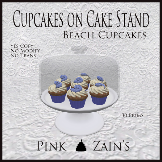 Beach Cup Cakes on Stand