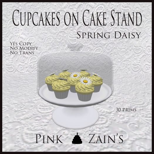 Spring Daisy Cupcakes on Stand