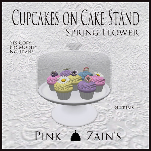 Spring Cup Cakes on Stand