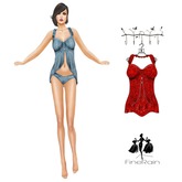 :: FineRain creations.::Lingery Set Red