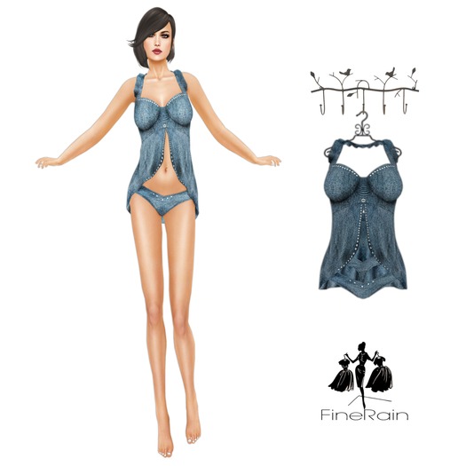 :: FineRain creations.::Lingery Set Denim