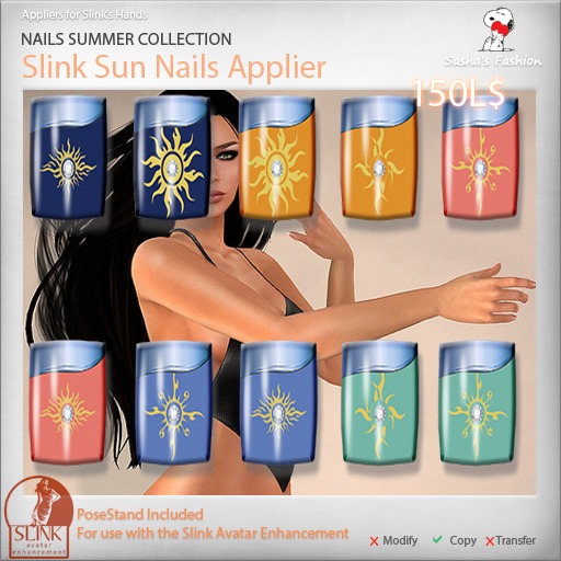 Sasha's Fashion - Slink Sun Nails Applier Hud (hands)