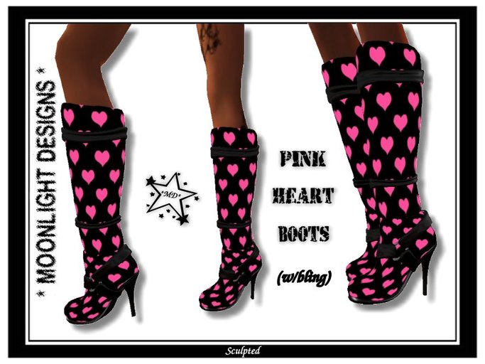 *MD* Pink Heart Boots