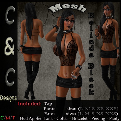 C&C Mesh Belinda Black (Hud Applier Lola)