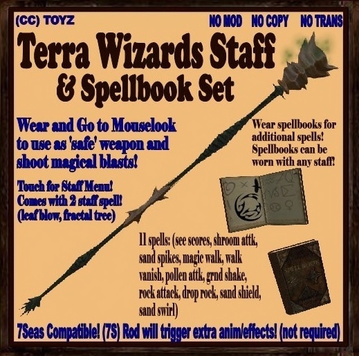 (CC) Magic: Terra Staff & Spellbook Set (7Seas Compatible)