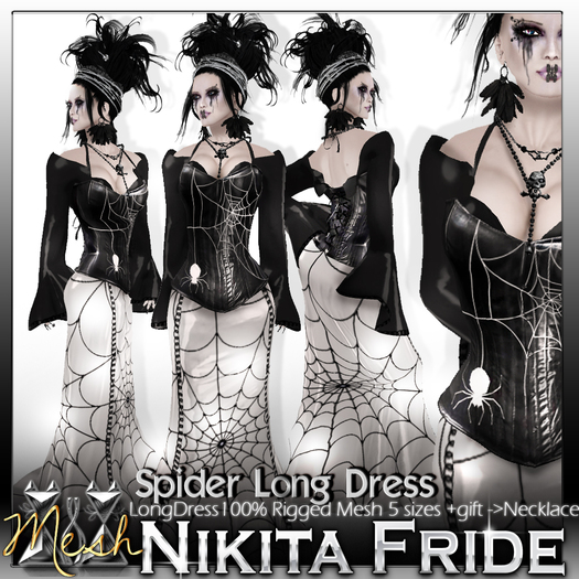 [NikitaFride] Rigged Mesh Spider Long Dress