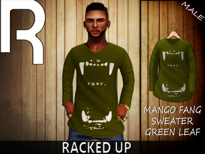 <Racked Up> Mango Fangs Sweater Green Leaf
