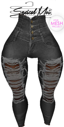Grey ripped Curvez jeans-TheMeshProject