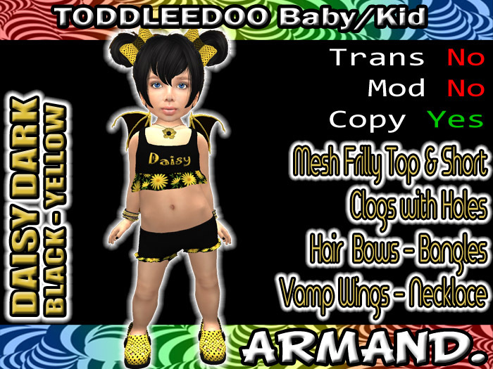 --ARMAND-- DAISY DARK - BLACK-YELLOW