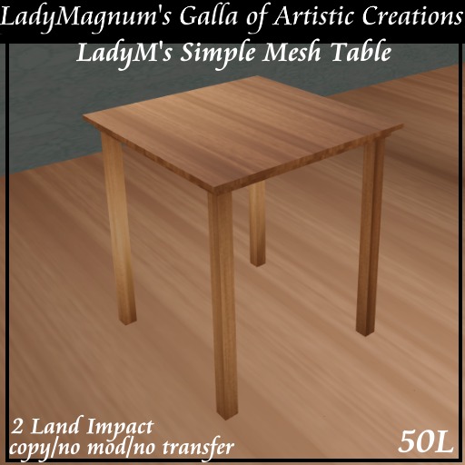 LadyM's Simple Mesh Table - Oak