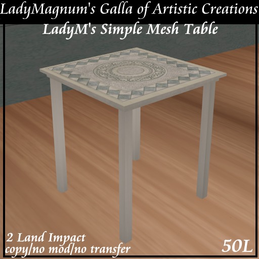 LadyM's Simple Mesh Table - Natural Roman Tiled