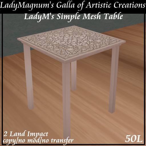 LadyM's Simple Mesh Table - Cream Screened