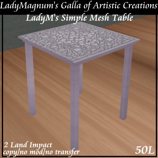 LadyM's Simple Mesh Table - Lavender Screened