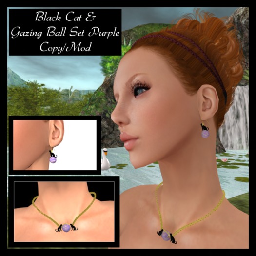 :TS: Cat and Gazing Ball Set Purple