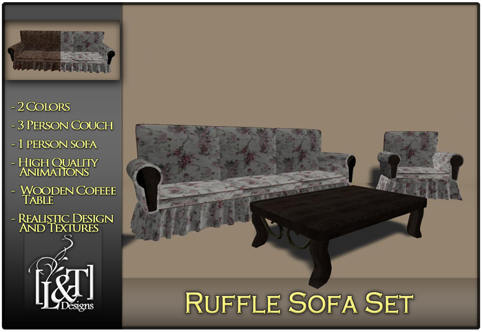 [L&T] - Ruffled Sofa Set