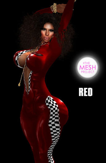 Red racer bodysuit- TheMeshProject