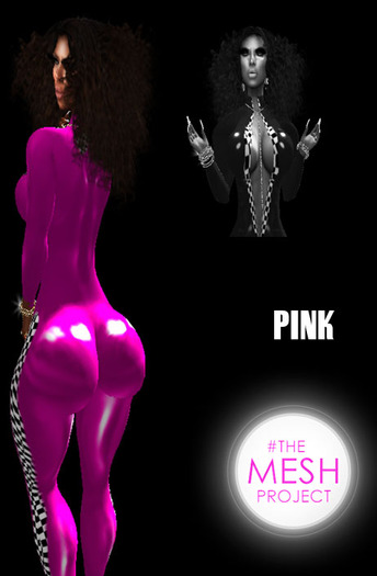 Pink racer bodysuit- TheMeshProject