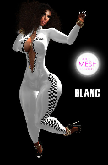 Blanc racer bodysuit- TheMeshProject