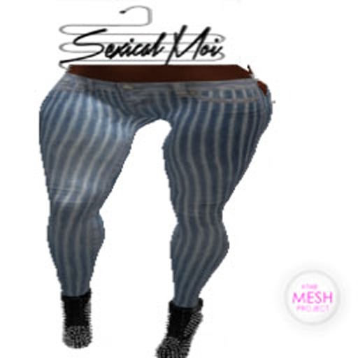 Throwback 80's striped jeans- TheMeshProject