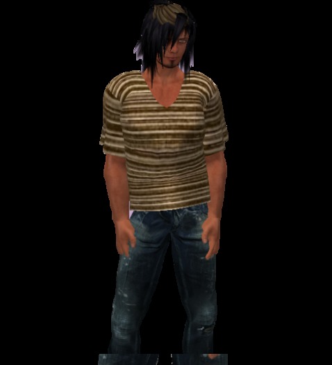 brown stripped  Men's V Neck Tee