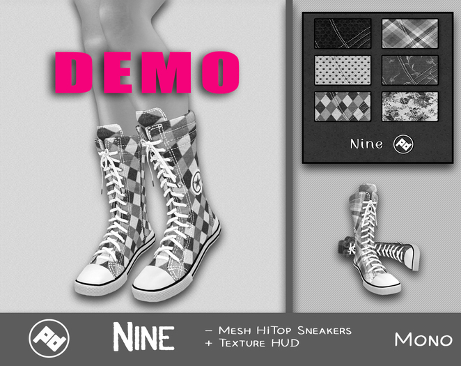 ::Poised:: Nine - HiTop Sneakers  - Pinks