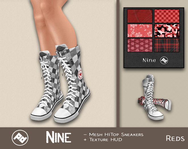 ::Poised:: Nine - HiTop Sneakers  - Pinks