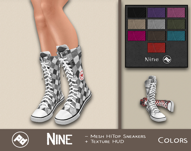 ::Poised:: Nine - HiTop Sneakers  - Pinks